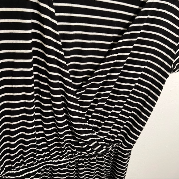 Gap Short Sleeve Wrap Romper Black White Stripes S - Picture 4 of 11